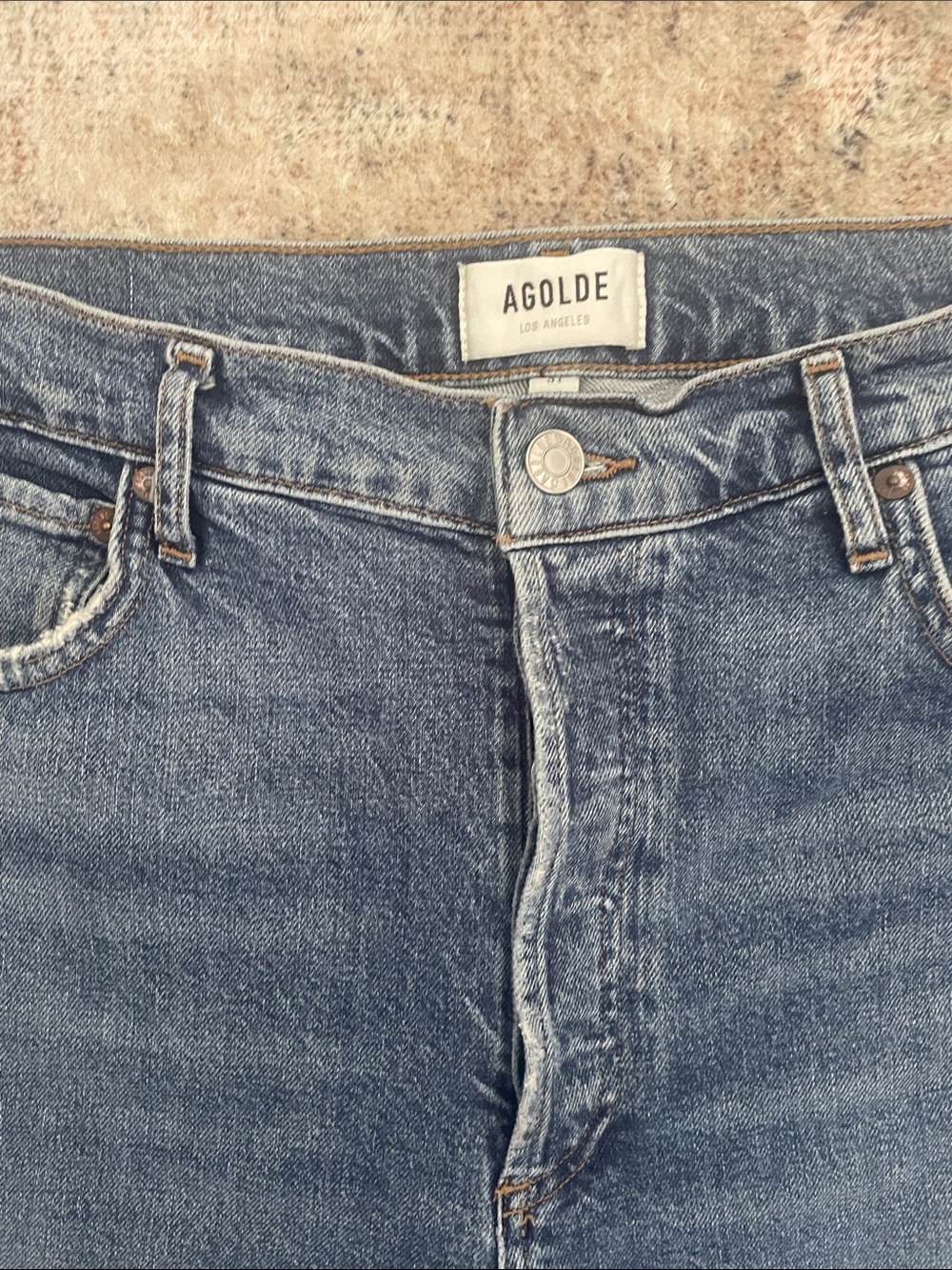 Agolde Hi Rise Crop Riley Jeans - Picture 6 of 7